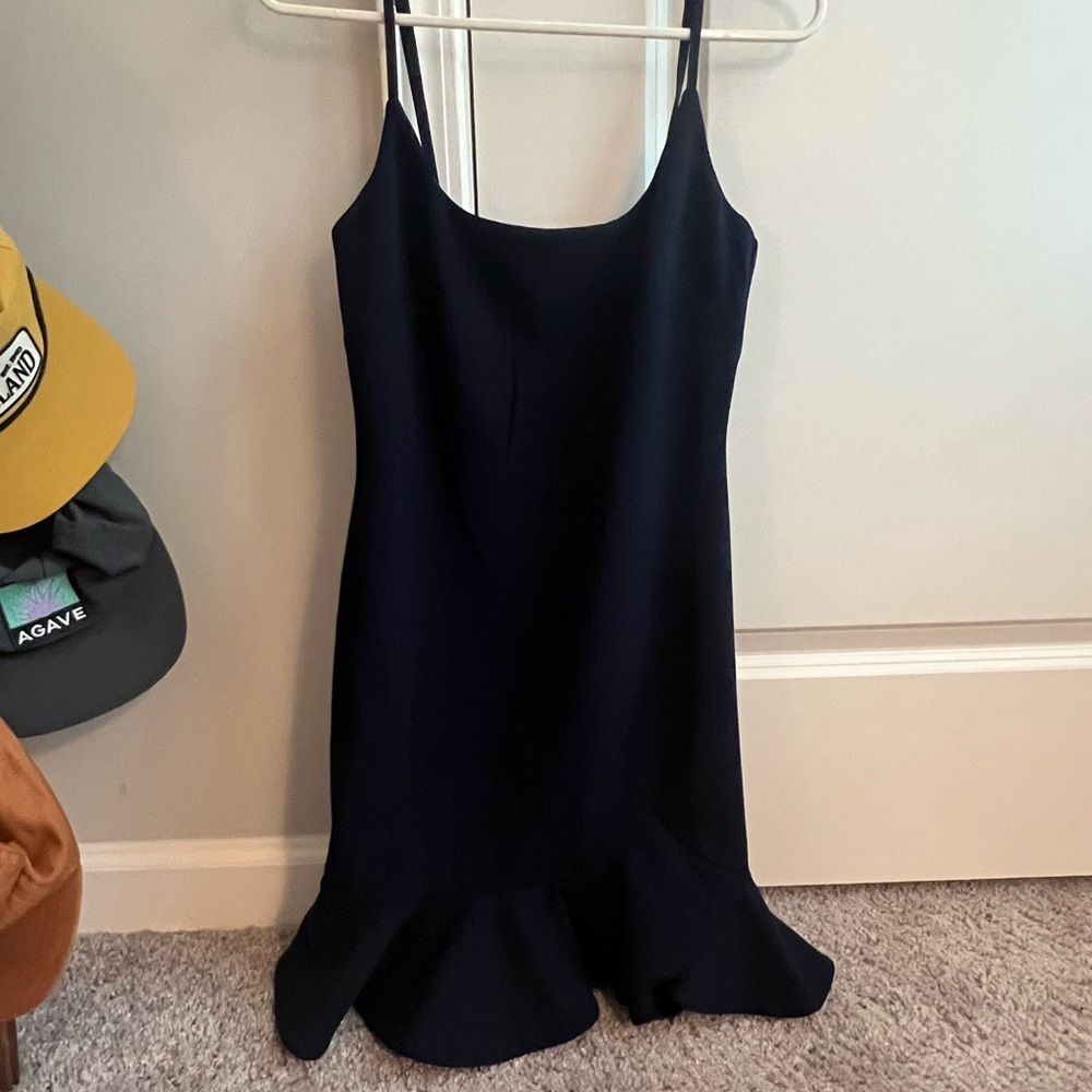 Navy Ruffle Mini Dress